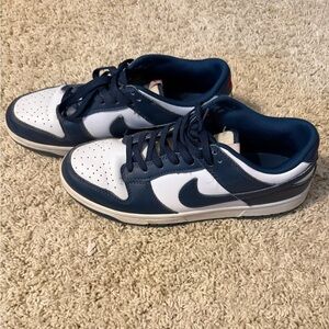 Nike Dunks Dark Blue and White Athletic Shoes